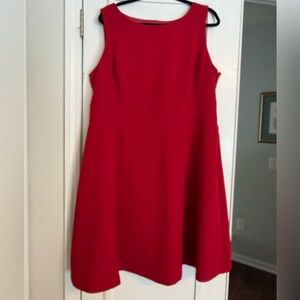 Black Label by Evan Picone Red Fit and Flare Tea Length Formal Dress Size 18